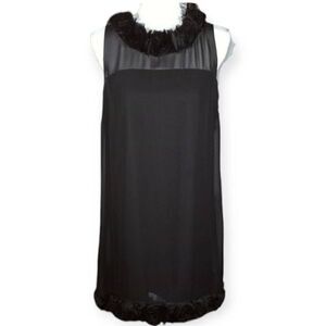 S.L.FASHIONS BLACK SHIFT DRESS SZ.14P EUC